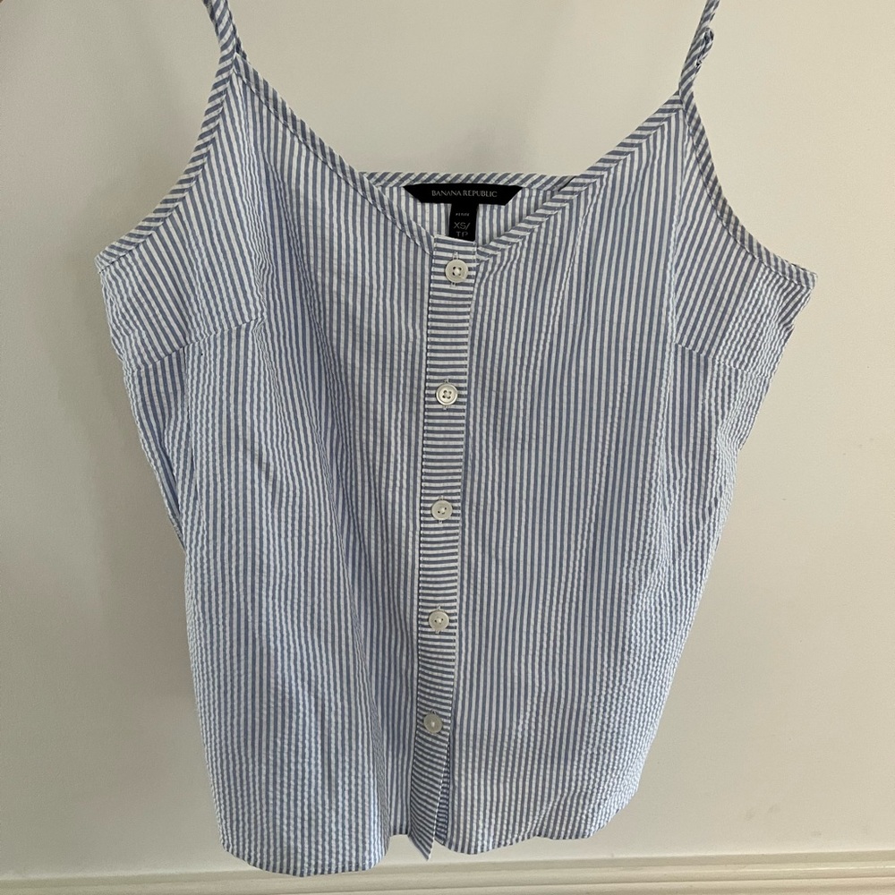 Striped button front cami